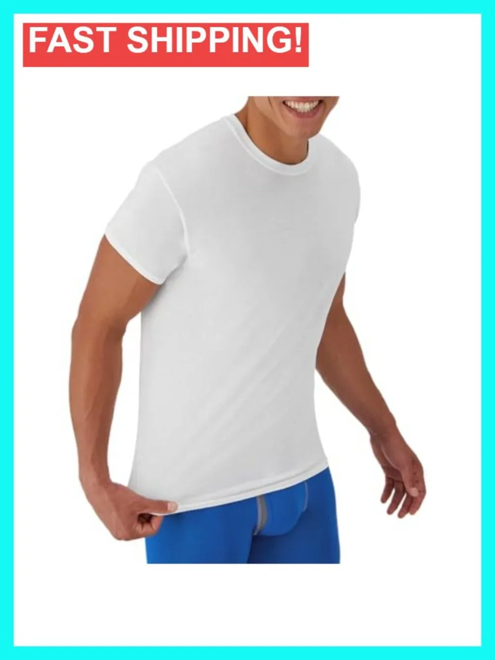 Men's Moisture-Wicking Performance Undershirt, Crewneck, 5-Pack